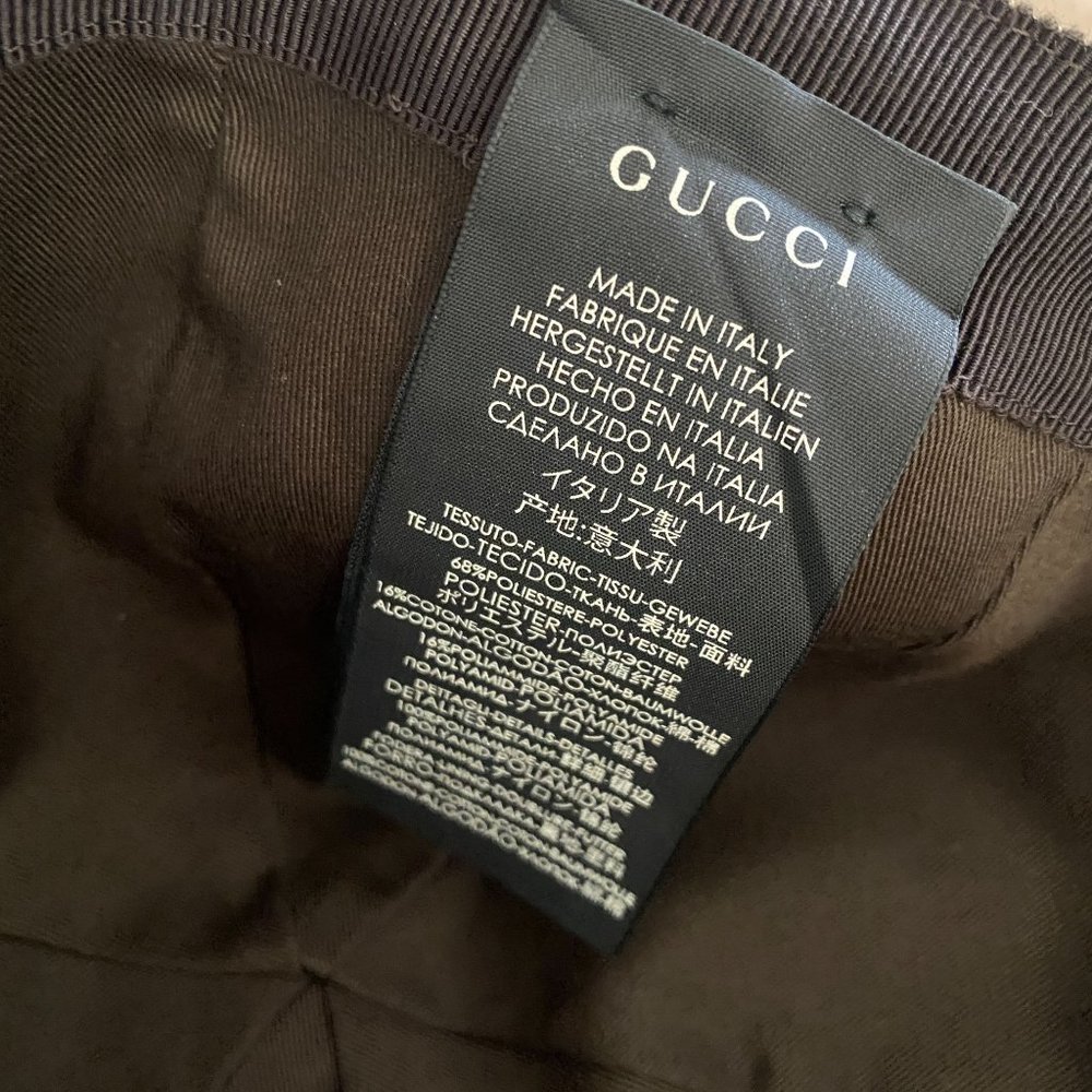 Gucci Beige Brown Monogram Baseball Cap with Green-Red Stripe - Picture 13 of 14